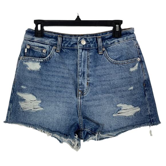 Lovers + Friends shorts blue denim Jack distressed